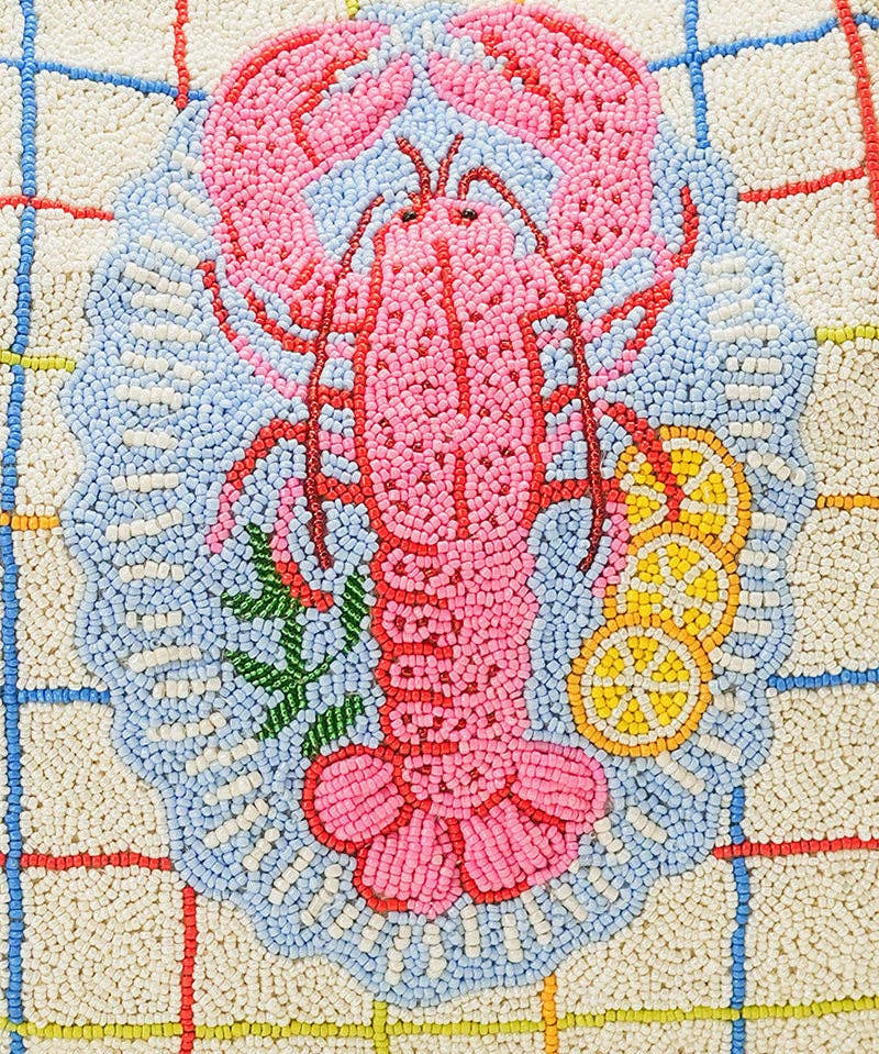 New England Lobster Beaded Oversized Tote