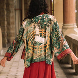 Wildheart Pixie Duster Crop Kimono w/ Unicorn & Castle