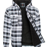 Men's Flannel Sherpa Lining Jacket (HF-1003-White #41)