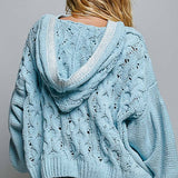 Floral Handmade Buttons Velvet Chenille Sweater Hoodie Top