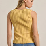 Sleeveless button top