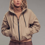 Matte Drawstring Hooded Everyday Jacket