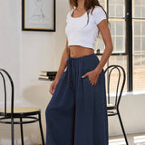 Wide Leg Cotton Gauze Pants