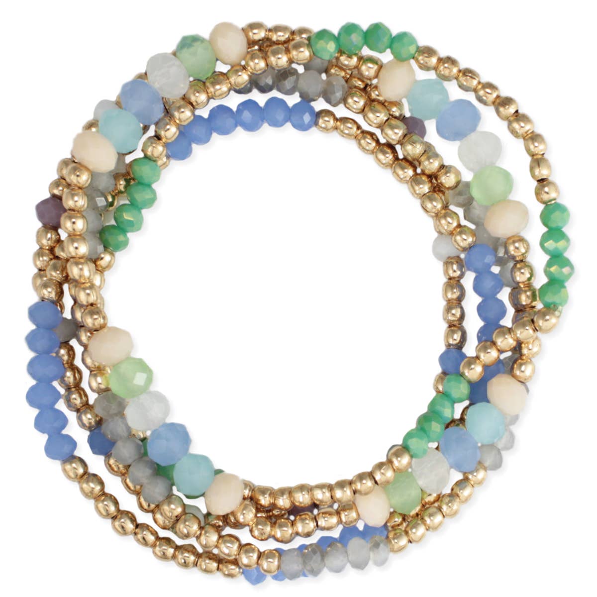 Ocean Hues Bead Bracelet Set