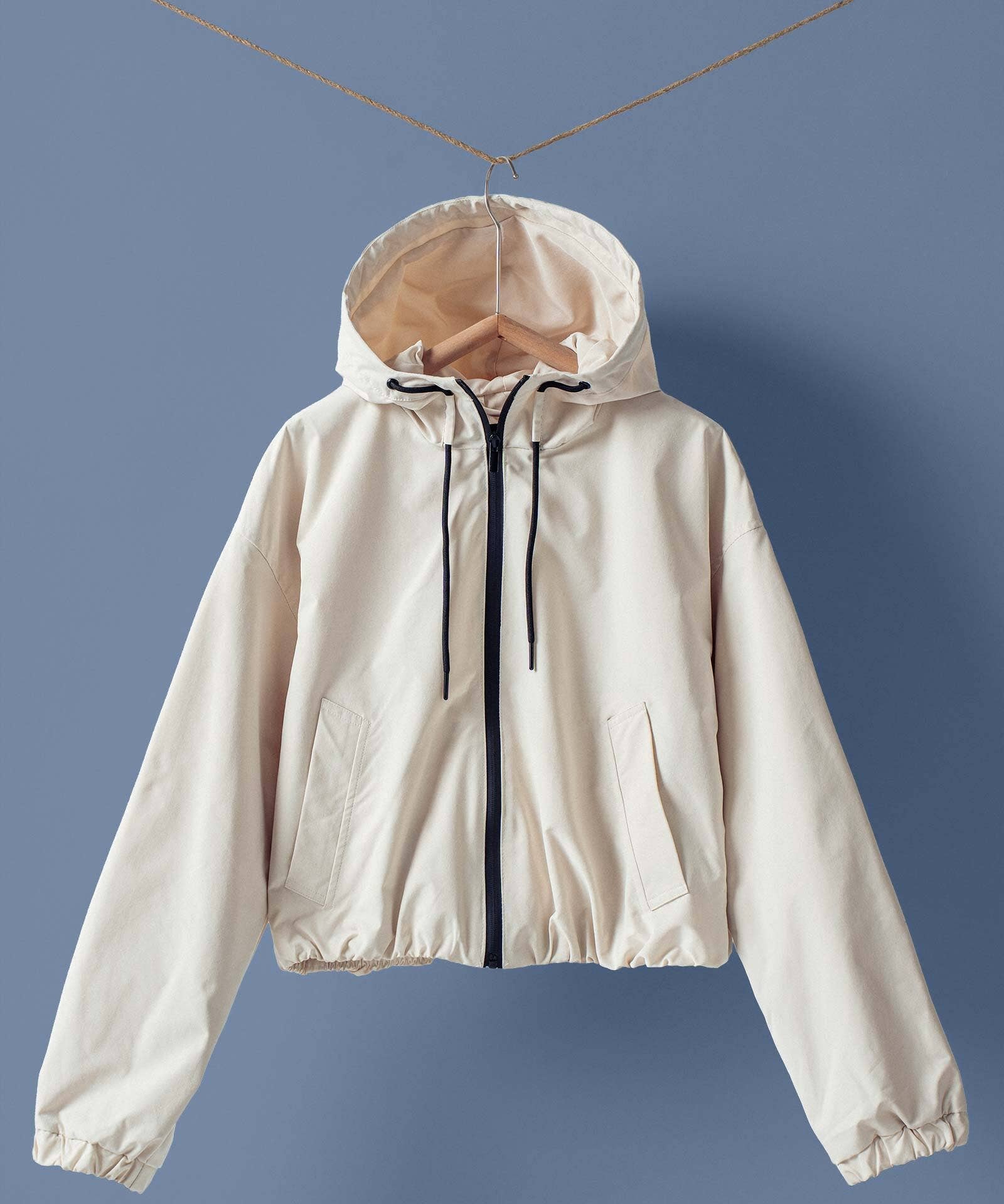Matte Drawstring Hooded Everyday Jacket