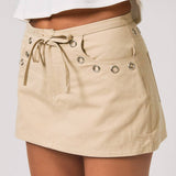 LOW WAIST GROMMET DETAIL MINI SKORT