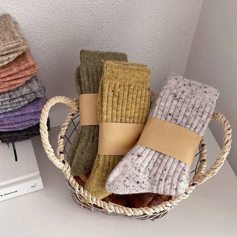 4 Pair Warm Wool Blend Socks