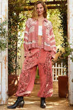 Floral Embroidered Twill Pants