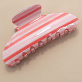 JUMBO STRIPE PLAID OVAL HAIR CLAW CLIPS | 40H1069