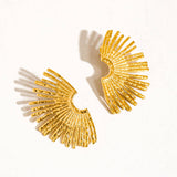 Bisous 18K Gold Non-Tarnish Sunburst Earring