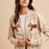 Dachschund Zip-Up Cardigan
