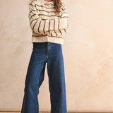 Button Front Striped Cardigan