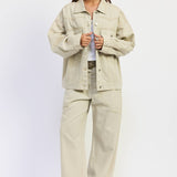 OVERSIZED TWILL BUTTON UP JACKET