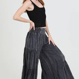 B3690-ASIS WIDE LEG PANTS WITH V YOKE WAIST BAND