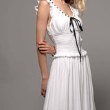 Smocked Ruffle Dotted Dress