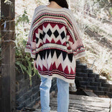 Boho Faux Fur Ruana Wrap with Cozy Pockets - Tribal Cardigan