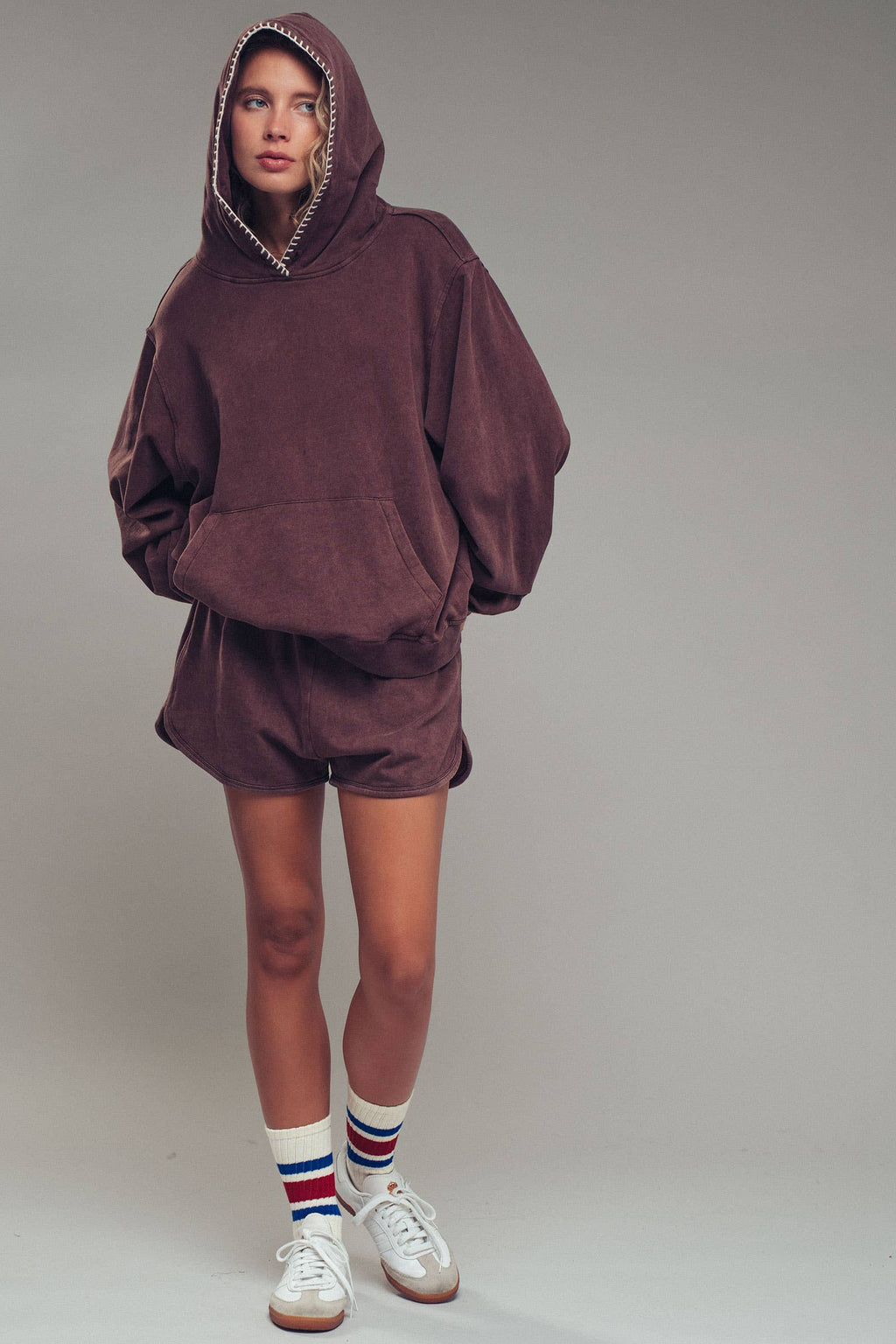 Vintage-Wash Hooded Sweatshirt