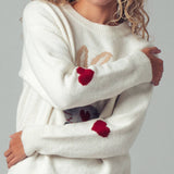 Bunny Motif Heart Sweater
