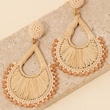 Beaded And Braided Tear Dangle Earrings