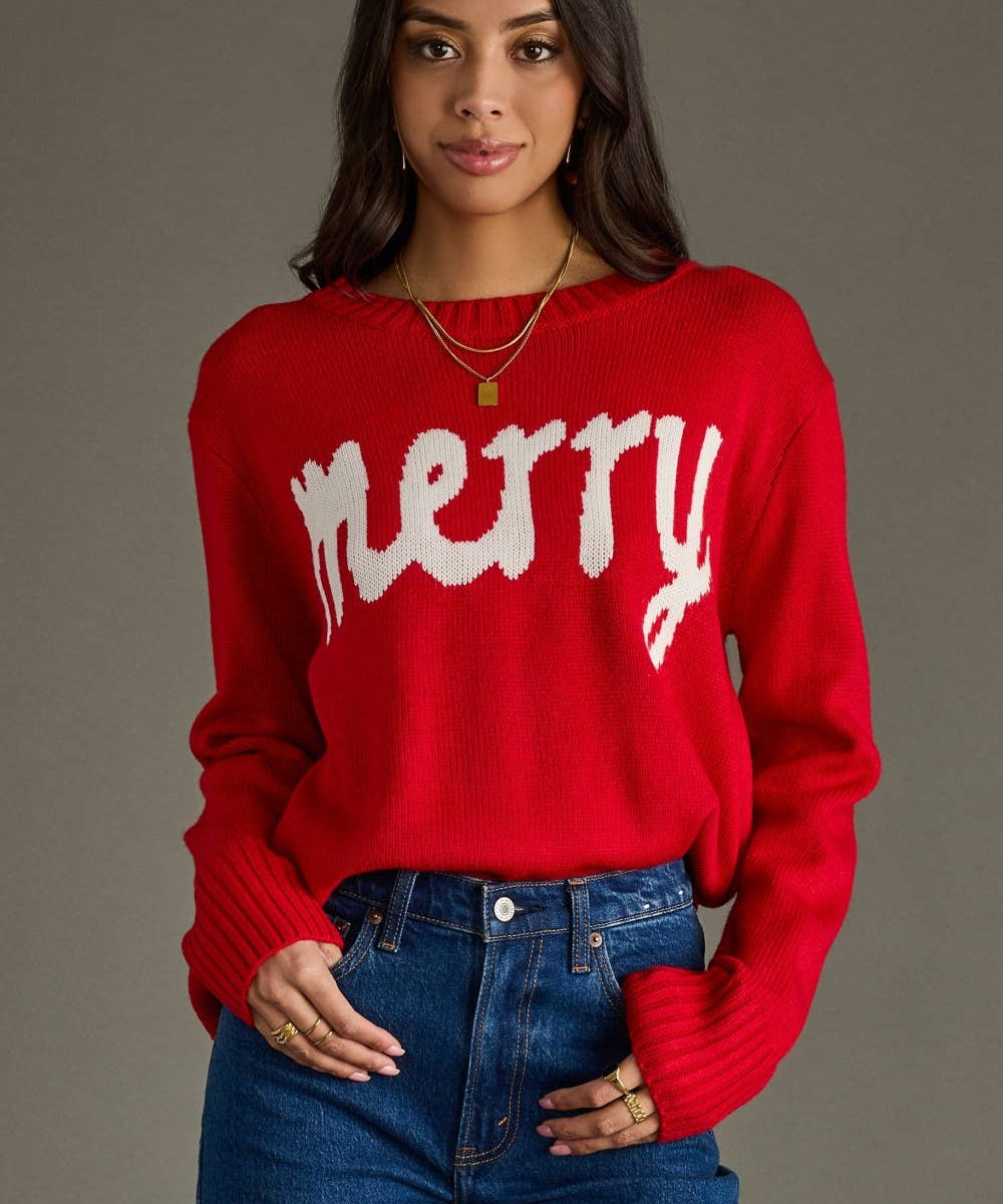 Red & White Merry Sweater