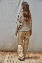 Thick Stitch Detail Cotton Sweater