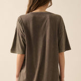 Lilies Vintage-Print Oversized Graphic Tee