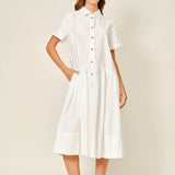 AJD5934 SHORT SLEEVE COTTON SHIRTS DRESS