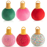 ASST/6 MERRY BAUBLE SMALL PILLOWS, MULTI
