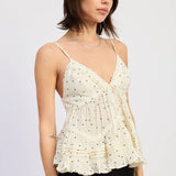 SLEEVELESS SPAGHETTI STRAP TOP