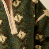 Geo-Print Sherpa Fleece Half-Zip Pullover Jacket
