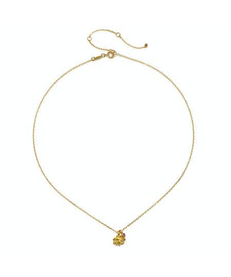 Lotus & Pink Tourmaline Necklace