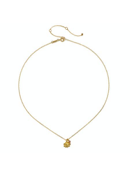 Lotus & Pink Tourmaline Necklace
