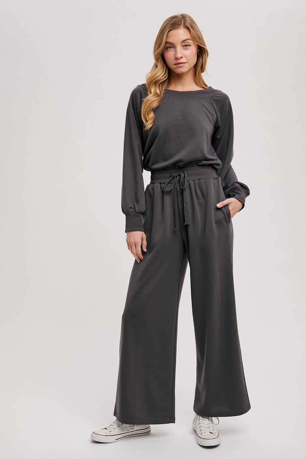 Off-The-Shoulder Knit Jumpsuit