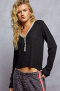 Rib Knit Long Sleeve Top