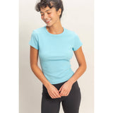Basic Ribbed Short Sleeve Top