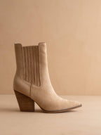 The Lydia | Almond Suede Bootie