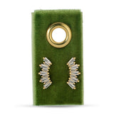 Curved Baguette Studs On Velvet