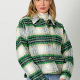 60367 Plaid Printed Jacket