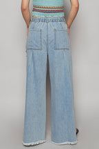 Stud Detail Twill Woven Pants
