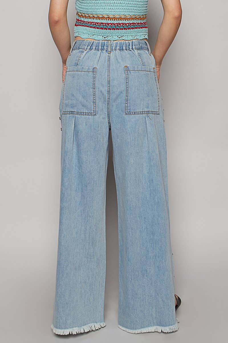 Stud Detail Twill Woven Pants