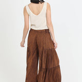 B3690-ASIS WIDE LEG PANTS WITH V YOKE WAIST BAND