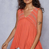 Lace Trim Babydoll Knit Top