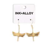 Edina Crane Dangle Earrings Brass Wholesale