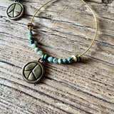 Turquoise Peace Hoop Earrings