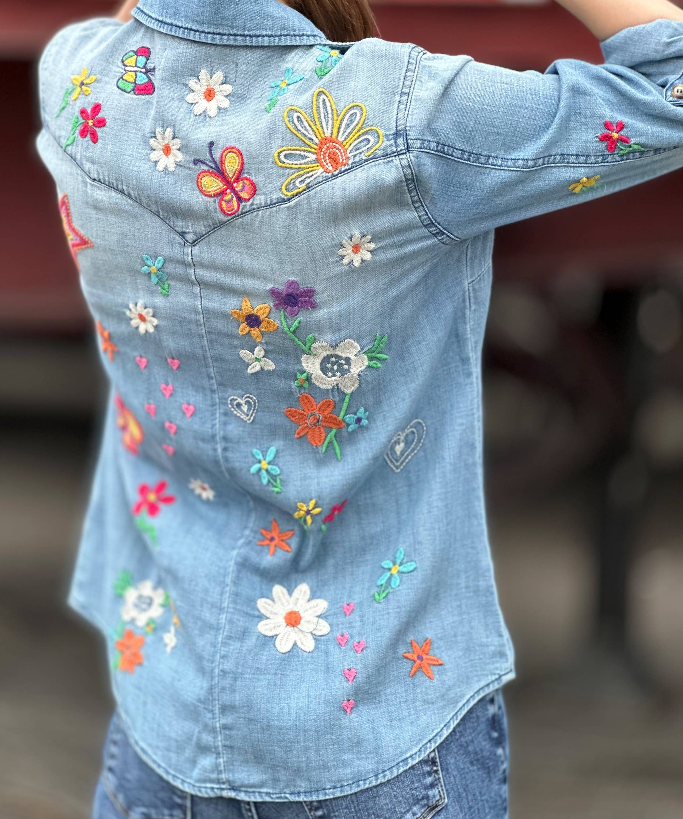 Sketchbook Embroidered Denim Shirt