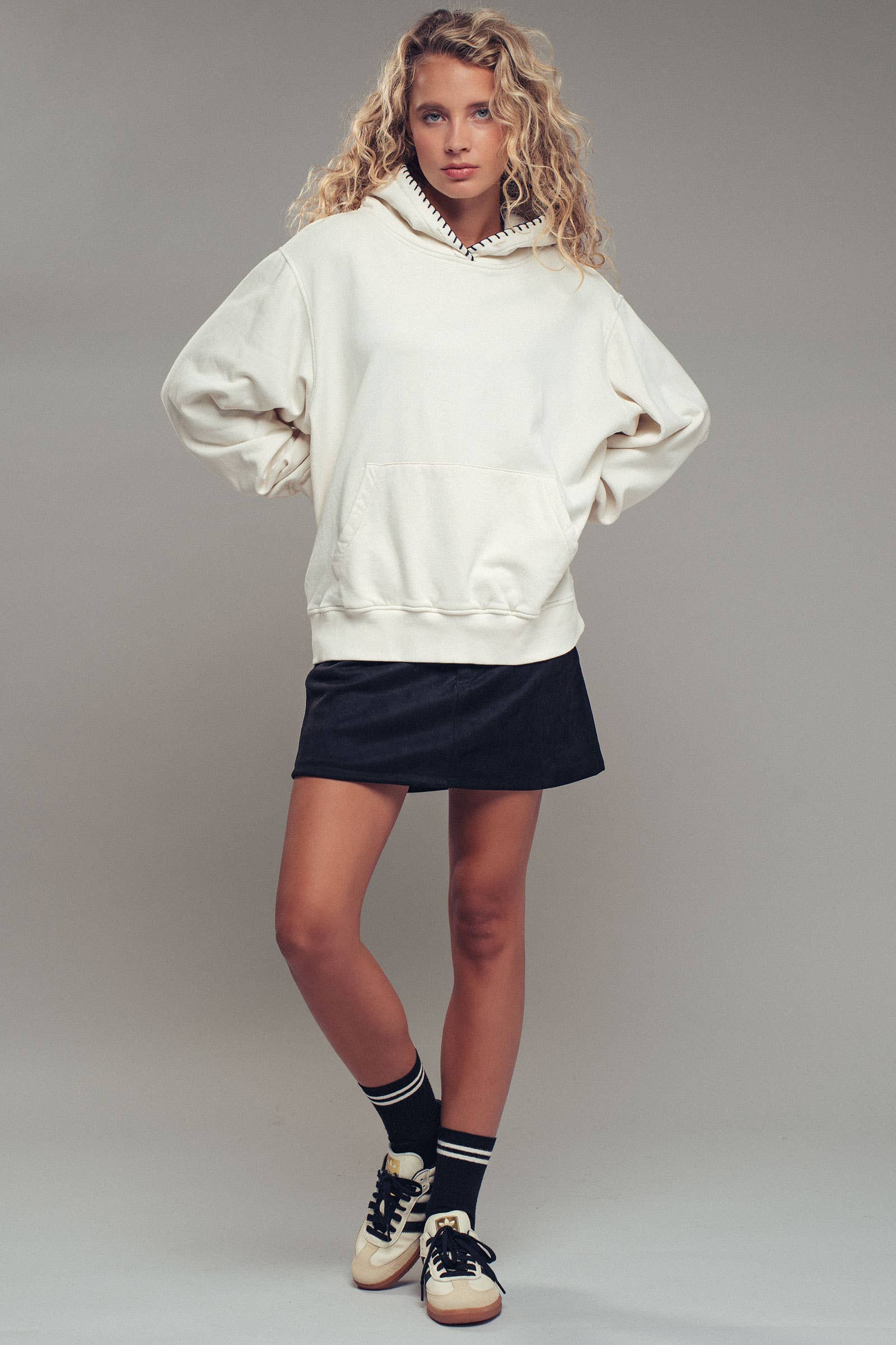 Vintage-Wash Hooded Sweatshirt