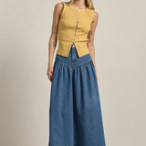 Sleeveless button top