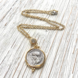 Greek Coin Pendant Necklace