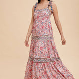 Border Print Maxi Dress