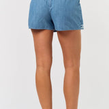 ILP5209 Floral Embroidered Wrap Denim Skort